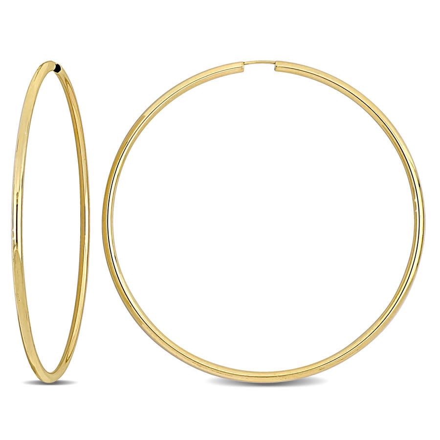 Amour 70mm Hoop Earrings In 14k Yellow Gold