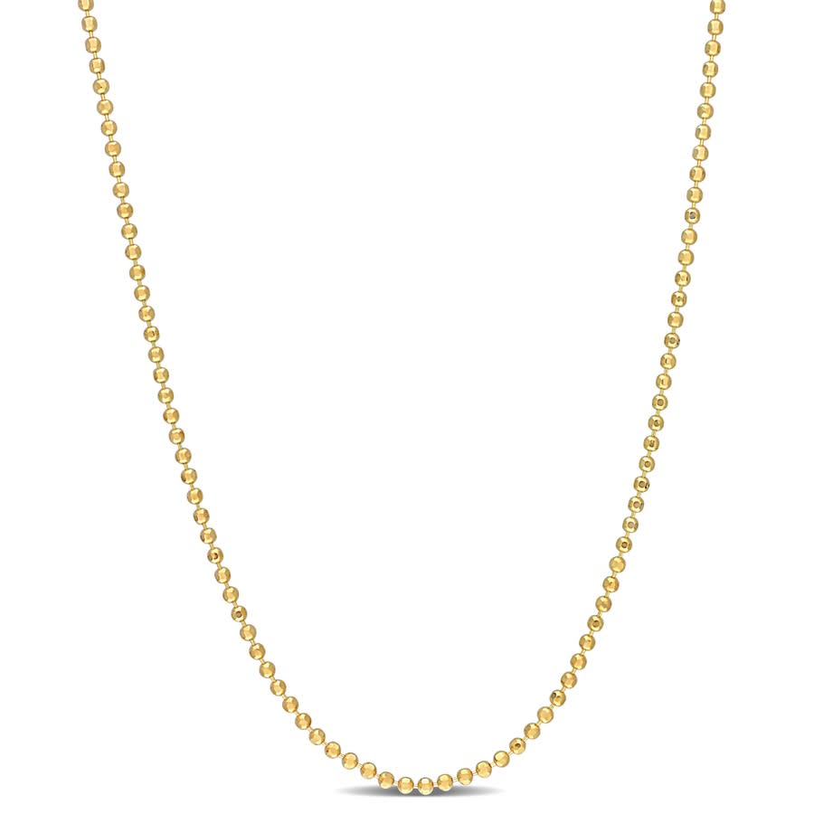 Amour 1.5 Mm Ball Chain Necklace In 18k Yellow Gold Plated Sterling Silver