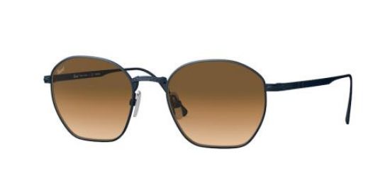 Persol Gradient Brown Irregular Titanium Unisex Sunglasses Po5004st 800251 50 In Brown / Navy