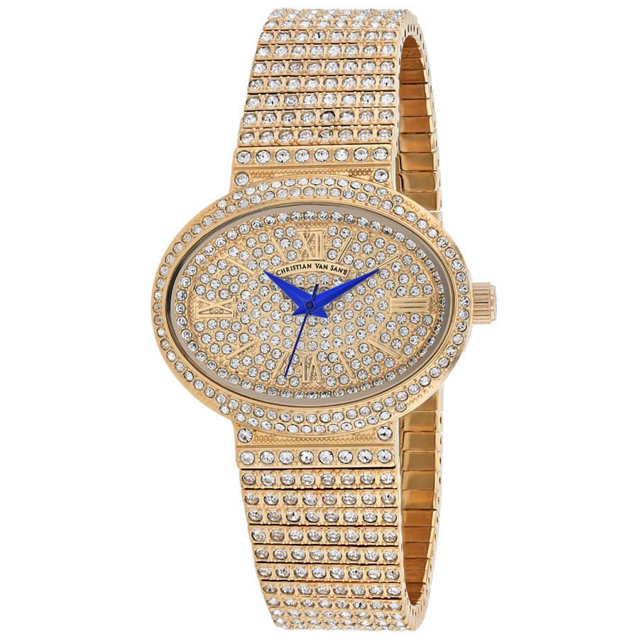 Click to view more detailed imagery on our partner's website Christian Van Sant Sparkler Rose Dial Ladies Watch Cv0252 In Blue,gold Tone,pink,rose Gold Tone