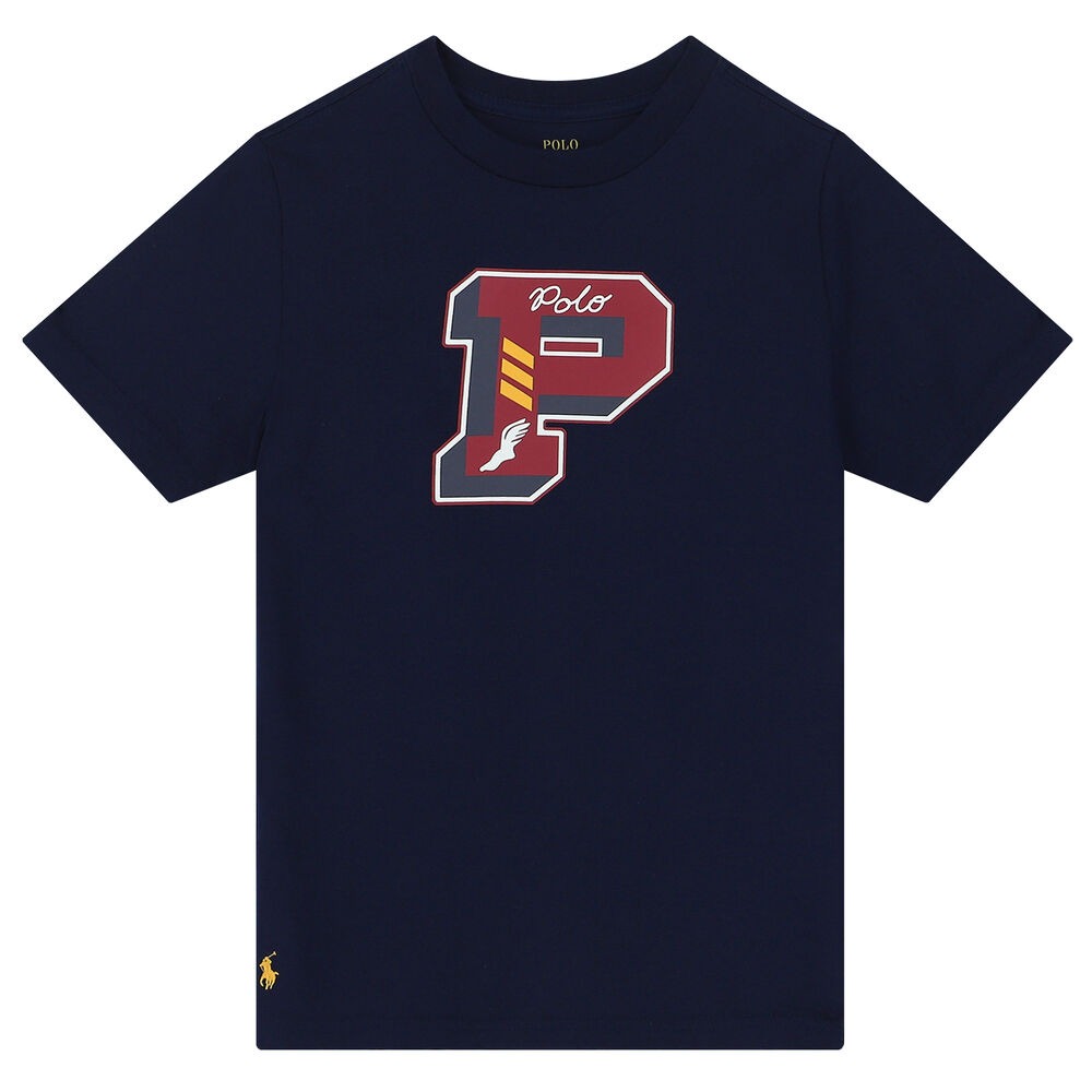 Polo Ralph Lauren Boys Navy Cotton Jersey Logo T-shirt | ModeSens