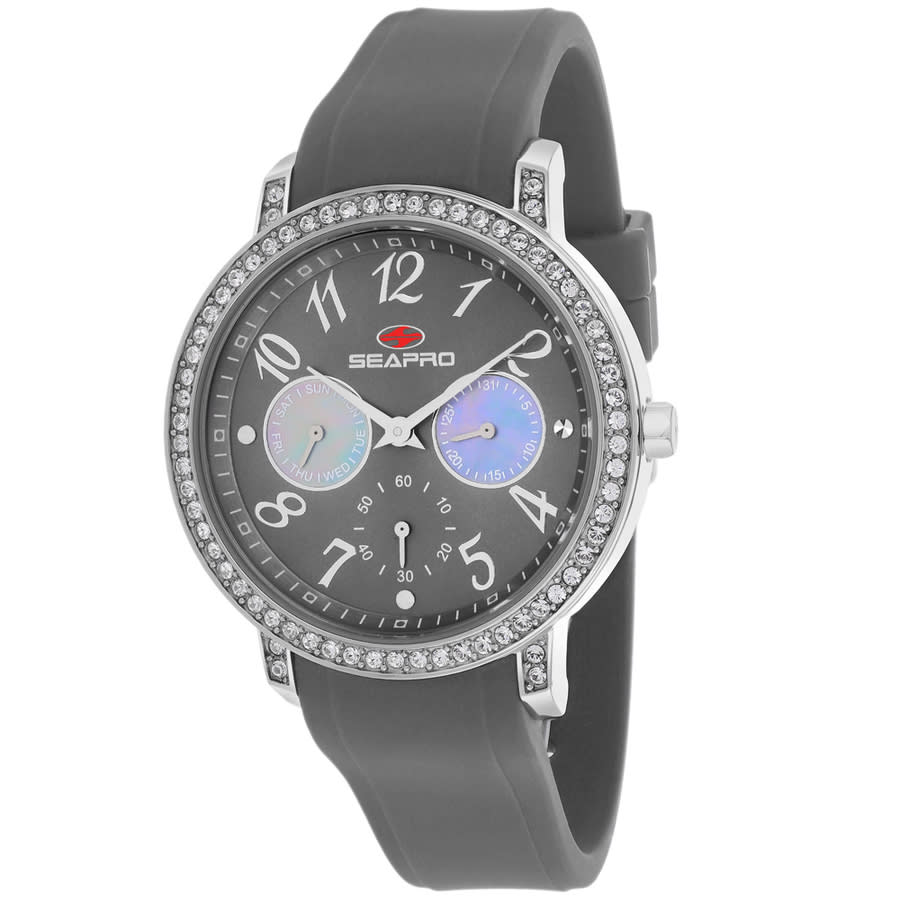 Shop Seapro Swell Quartz Grey Dial Ladies Watch Sp4413 In Black / Grey