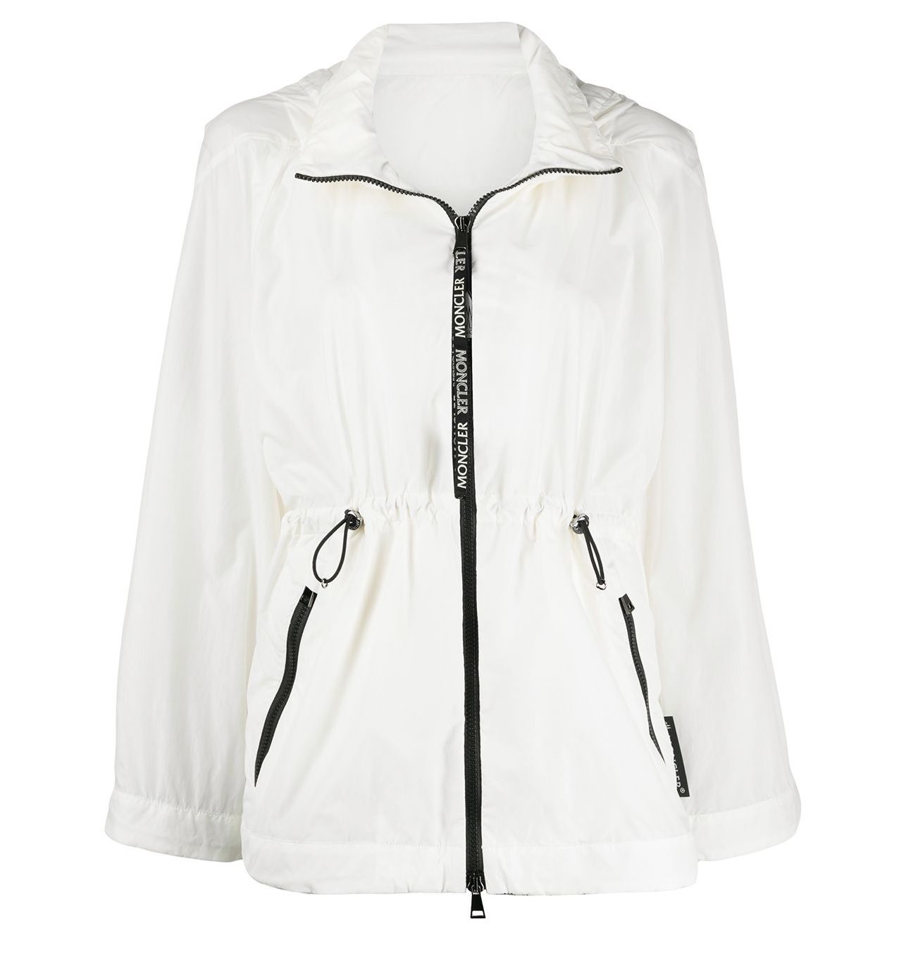 MONCLER WHITE FLARED ZIP-UP JACKET