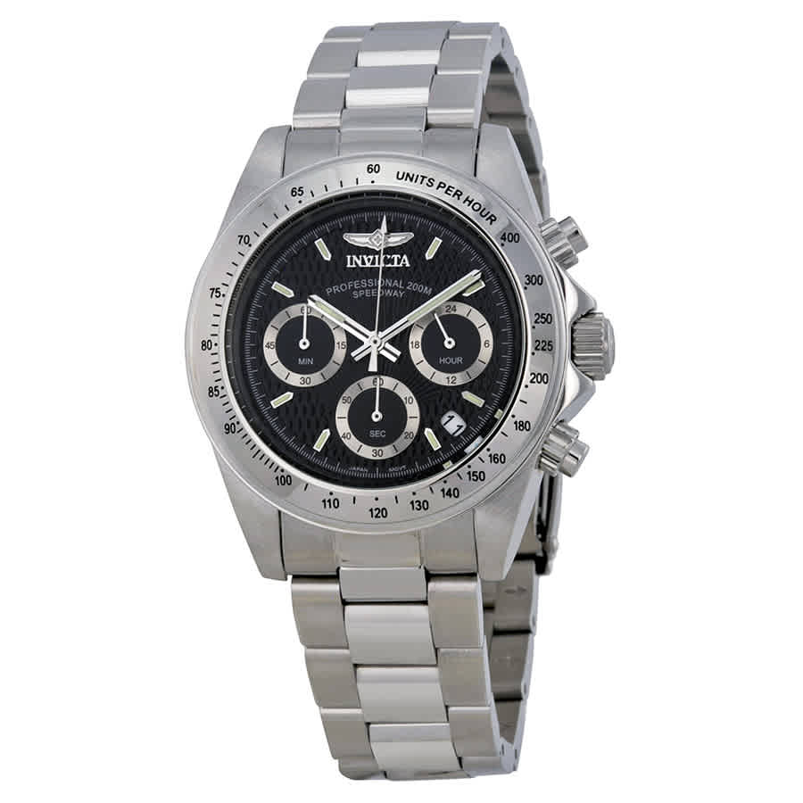 Invicta Speedway Chronograph Black Dial Mens Watch 9223 In Silver Tone/black