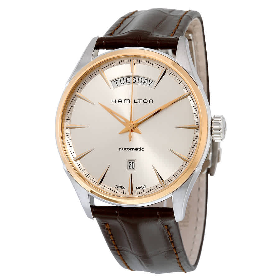 Hamilton Jazzmaster Automatic Silver Dial Mens Watch H42525551 In Brown,gold Tone,pink,rose Gold Tone,silver Tone