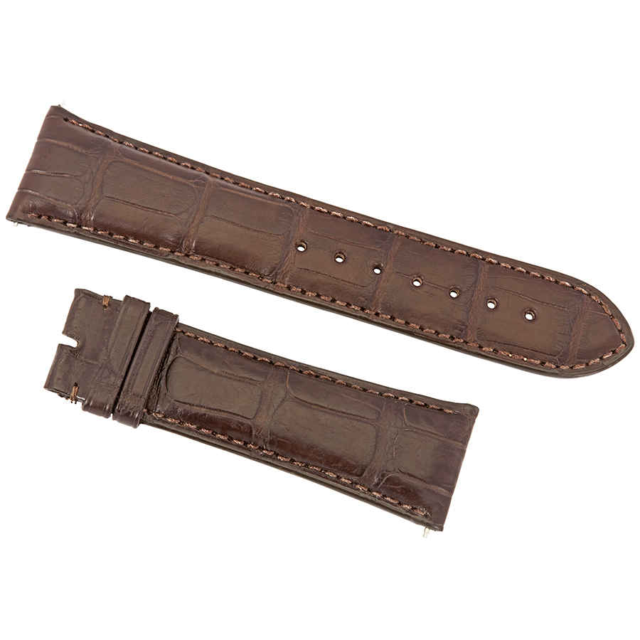 Hadley Roma 24 Mm Matte Dark Brown Alligator Leather Strap