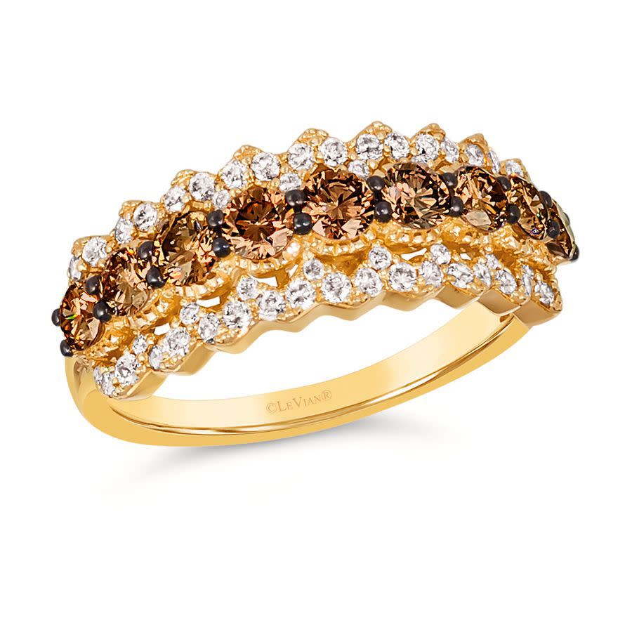 Le Vian Ladies Chocolate Diamonds Band Rings Set In 14k Honey Gold In Yellow