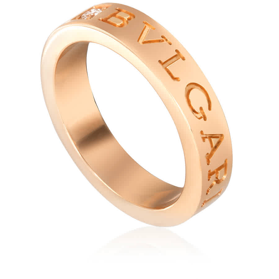 Bvlgari 18k Rose Gold Diamond Ring In Gold Tone,pink,rose Gold Tone