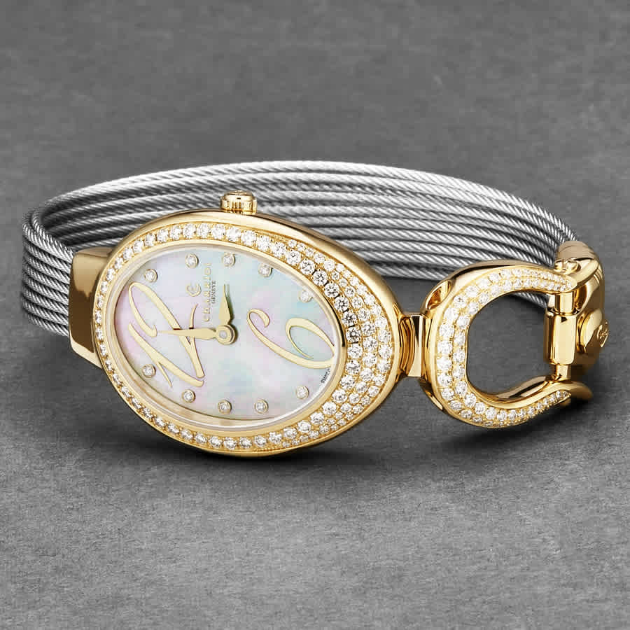 Shop Charriol Marie-olga Quartz Diamond Ladies Watch Moyd1.570.o02 In Gold Tone / Mother Of Pearl / White / Yellow