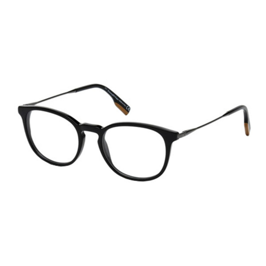 Ermenegildo Zegna Mens Black Round Eyeglass Frames Ez512500150