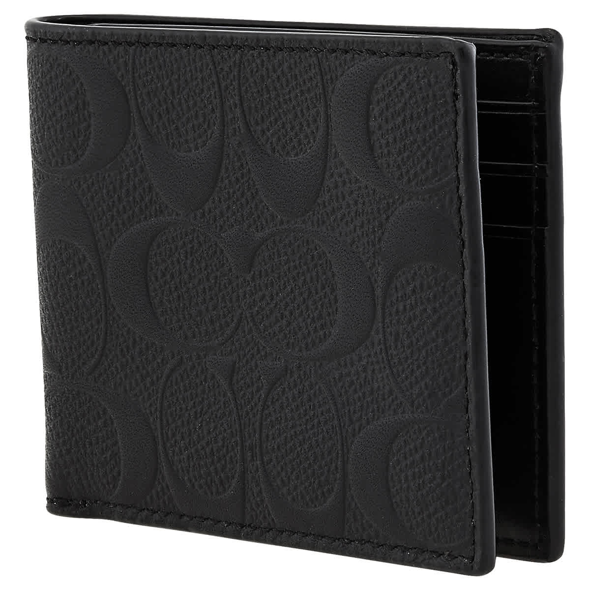 Coach Mens Black Slim Billfold Wallet In Signature Leather ModeSens