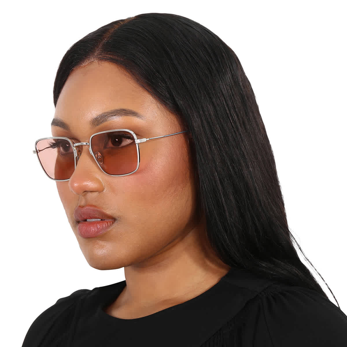 Dark Pink Square Titanium Sunglasses