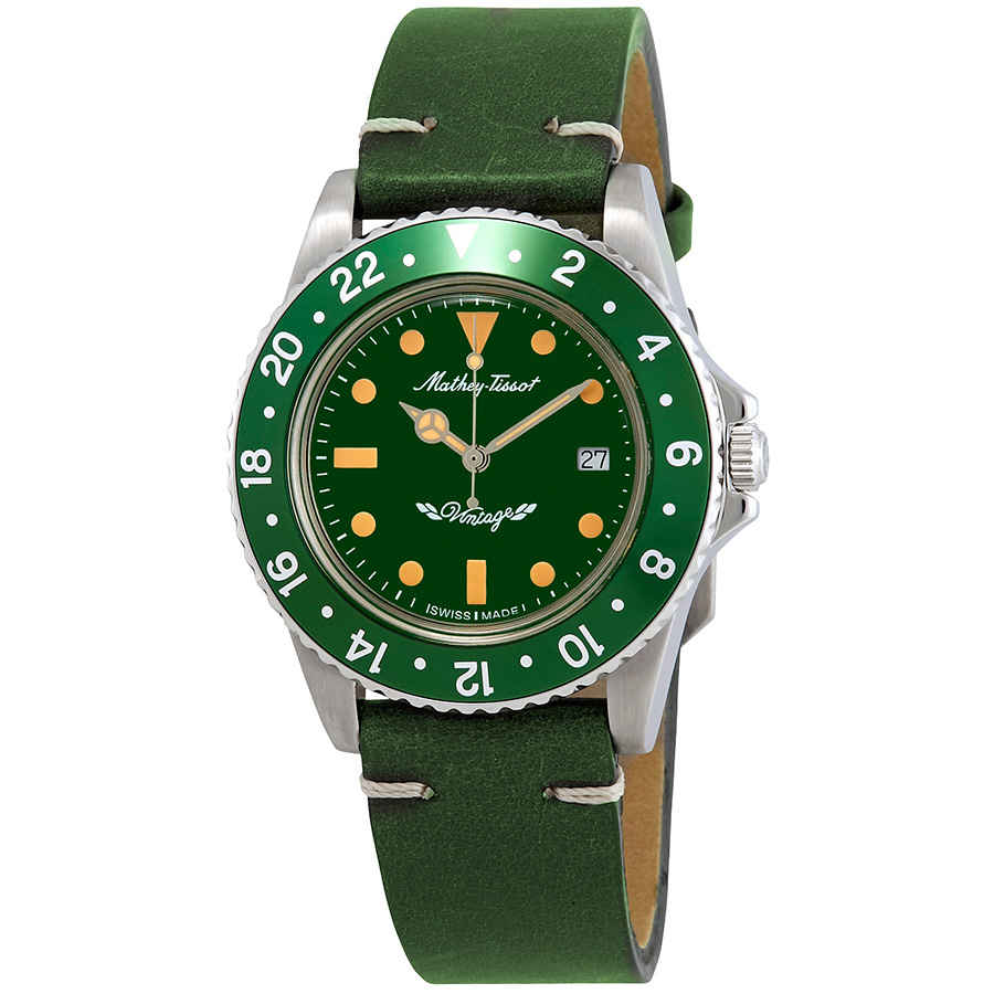 Mathey-tissot Mathey Vintage Quartz Green Dial Mens Watch H900alv In Gold Tone / Green
