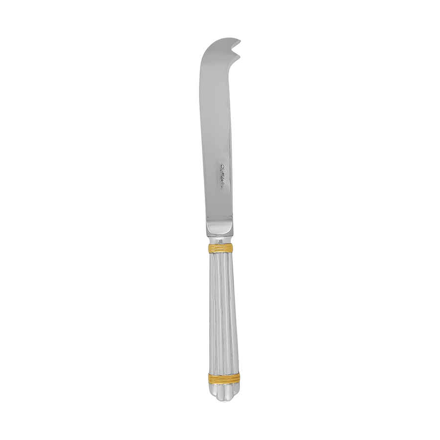 Christofle Silver Plated Aria Gold Cheese Knife 1022-028 In Gold / Silver