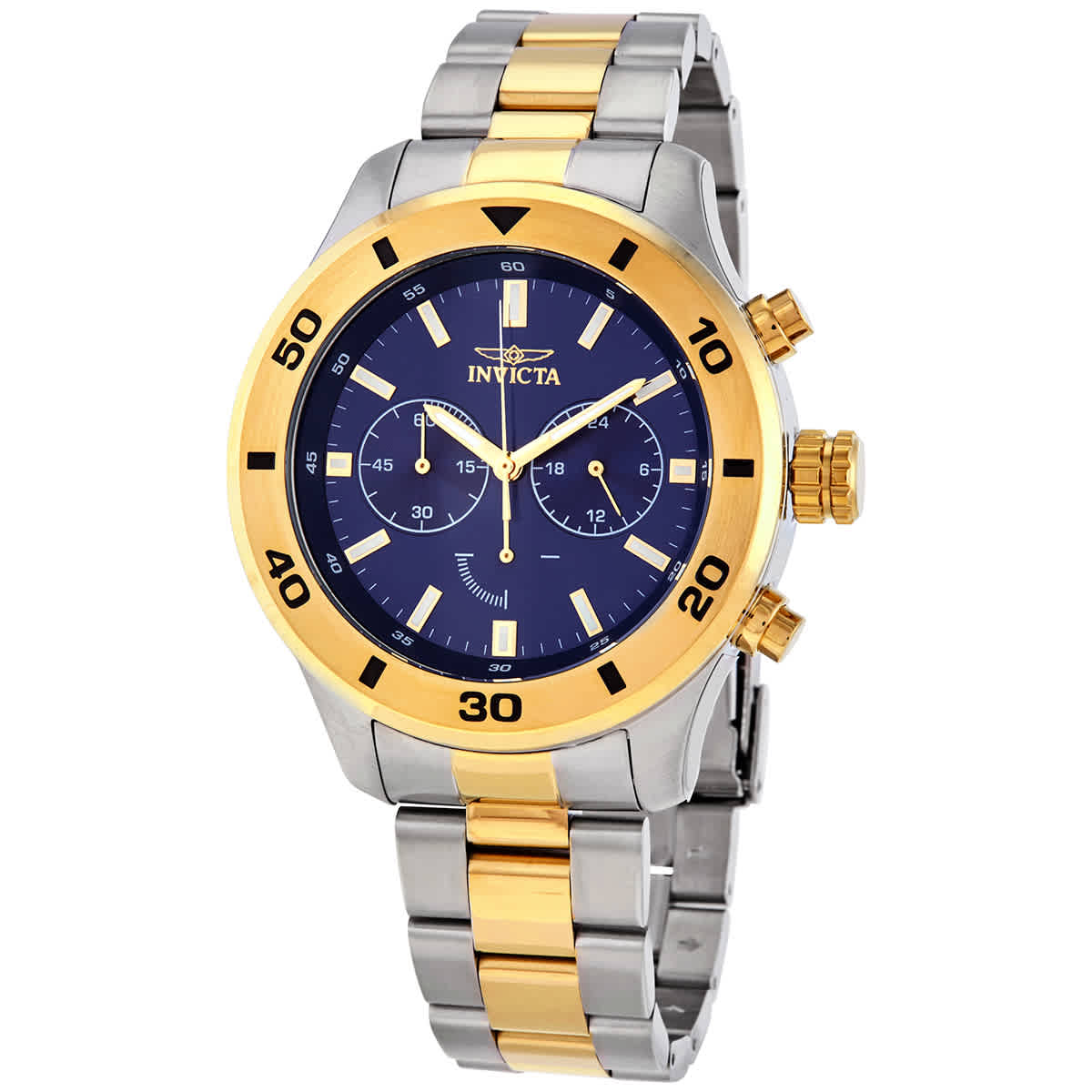 Invicta Specialty Chronograph Quartz Blue Dial Mens Watch 28893 In Blue,gold Tone,silver Tone,two Tone,yellow