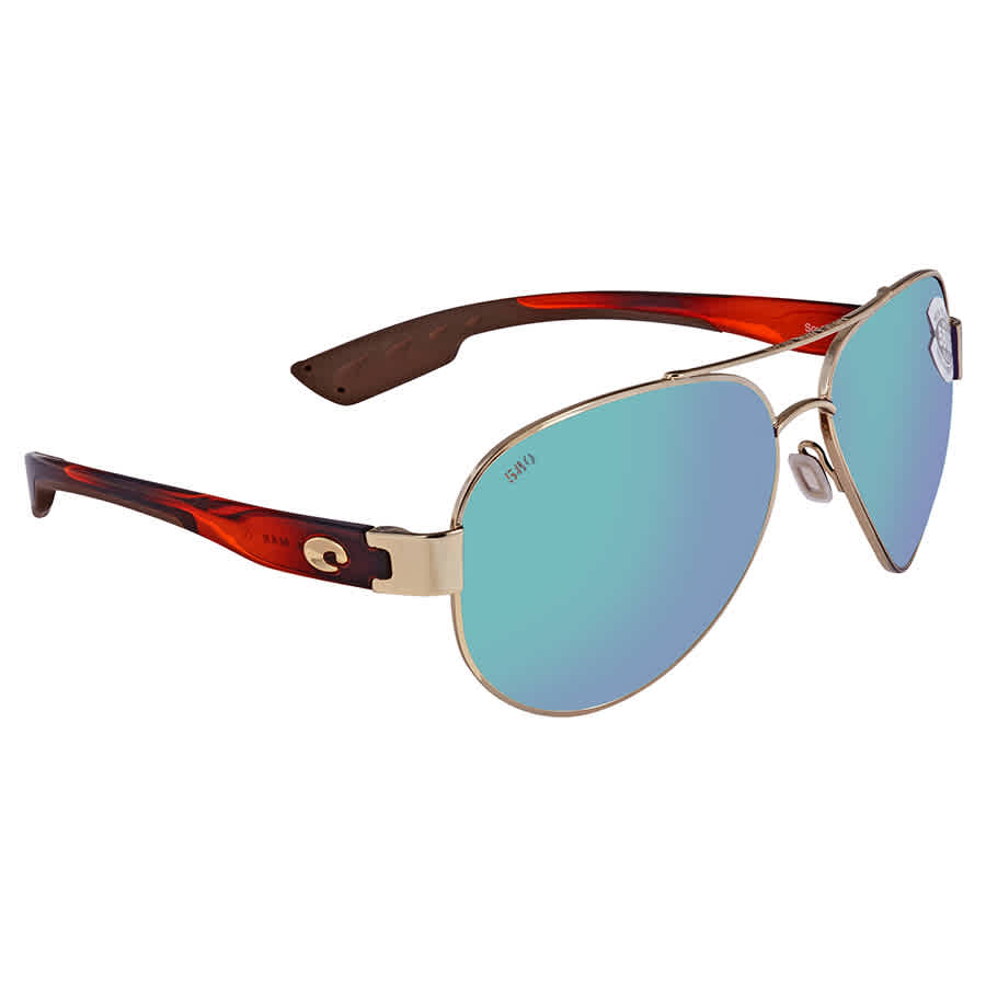 Costa Del Mar South Point Polarized Green Mirror Glass (580) Aviator Sunglasses So 84 Ogmglp In Gold Tone,green,pink,rose Gold Tone,tortoise