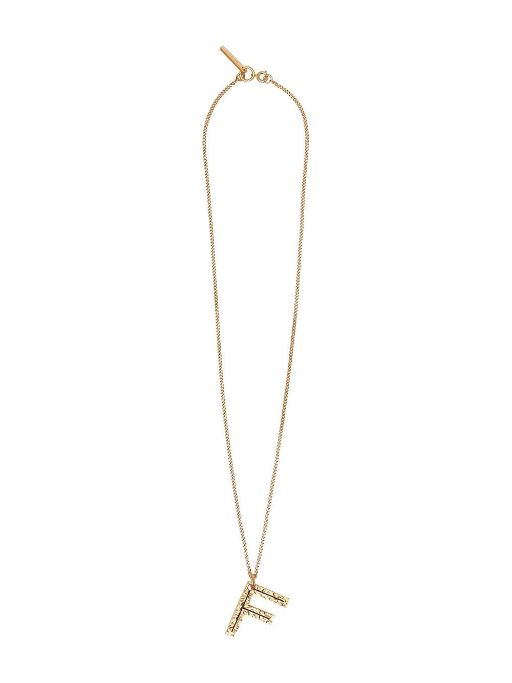 Burberry Light Gold Alphabet F Charm Gold-plated Necklace