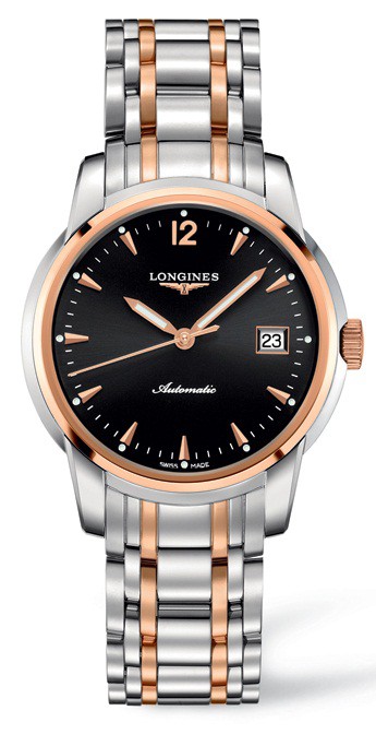 LONGINES THE SAINT-IMIER BLACK DIAL ROSE GOLD STAINLESS STEEL AUTOMATIC MENS WATCH L2.763.5.52.7