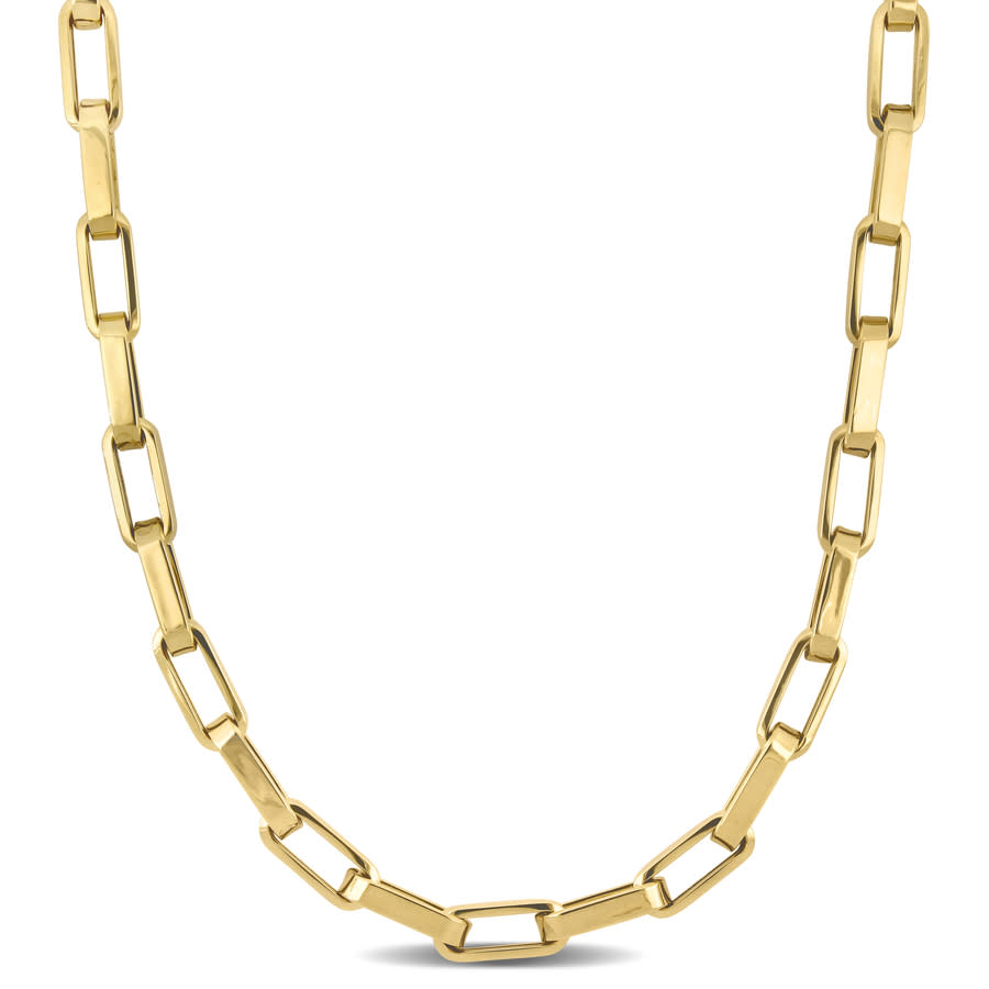 Amour 14k Yellow Gold 5.9 Mm Oval Link Chain Necklace 19
