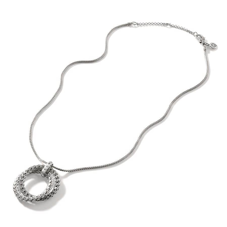 John Hardy Classic Chain Circle Pendant Necklace In Silver-tone