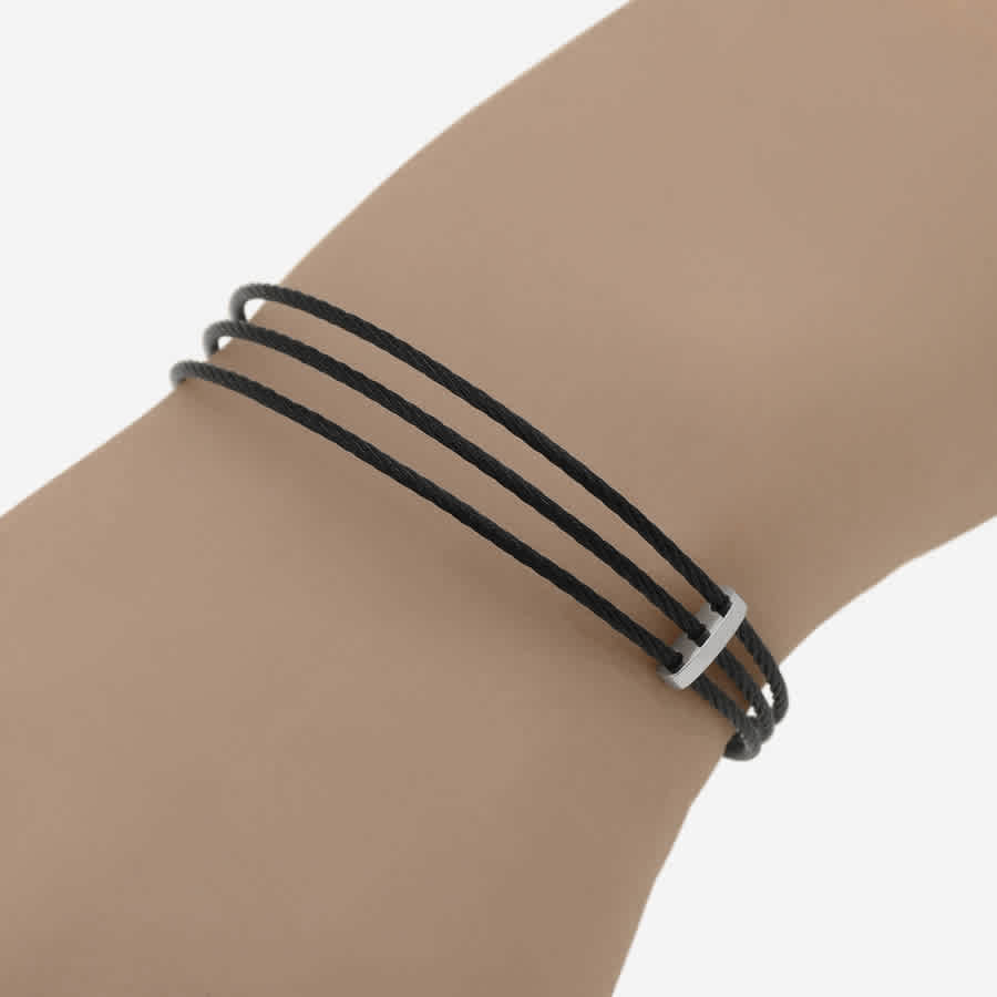 Shop Alor Stainless Steel Cable Bracelet 04-52-0386-00 In Black