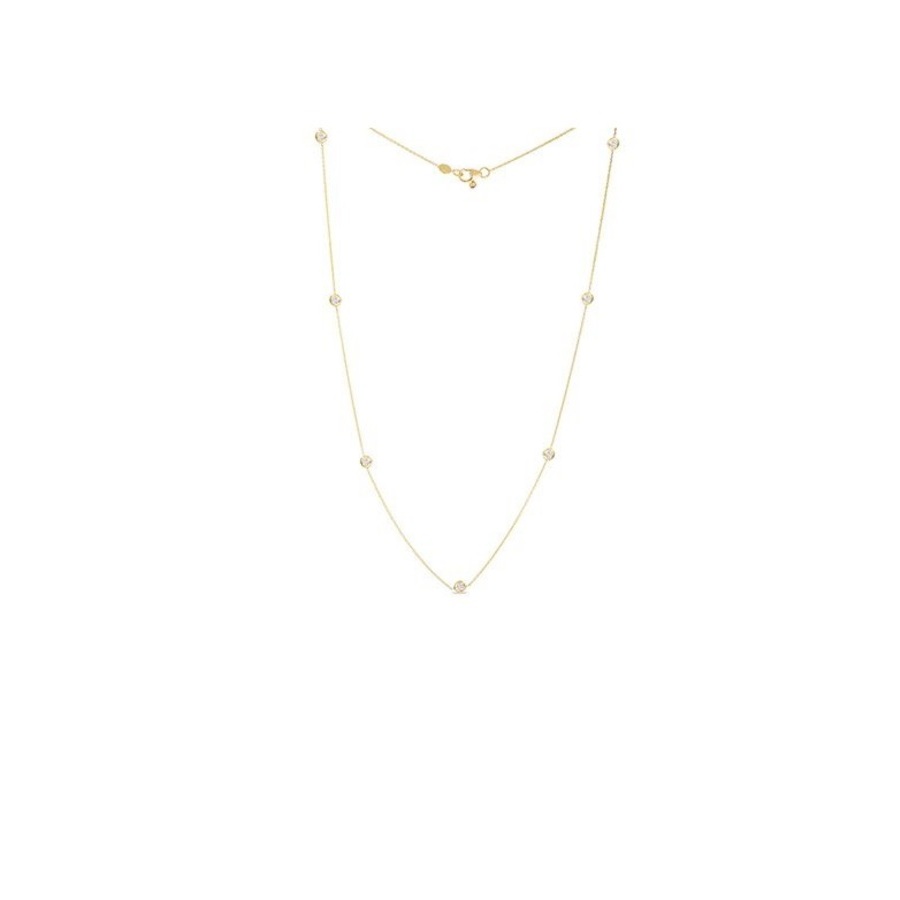 Roberto Coin 18k Yellow Gold Diamonds By The Inch 7 Station Necklace