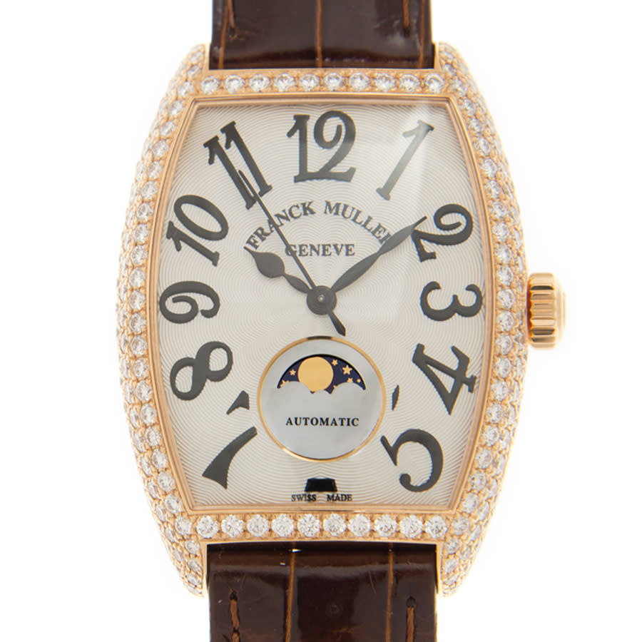 Franck Muller Geneve Moonphase Automatic Diamond White Dial Ladies Watch 2850scatfold(5n) In Black / Brown / Gold / Rose / Rose Gold / White