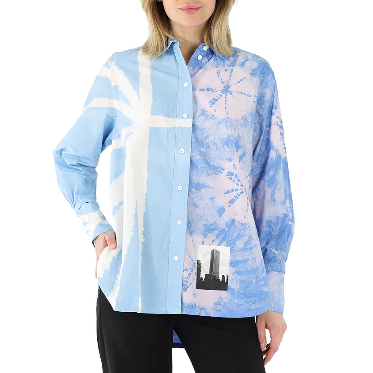Proenza Schouler Ladies Multicolor Tie Dye Shirting In Multicolor