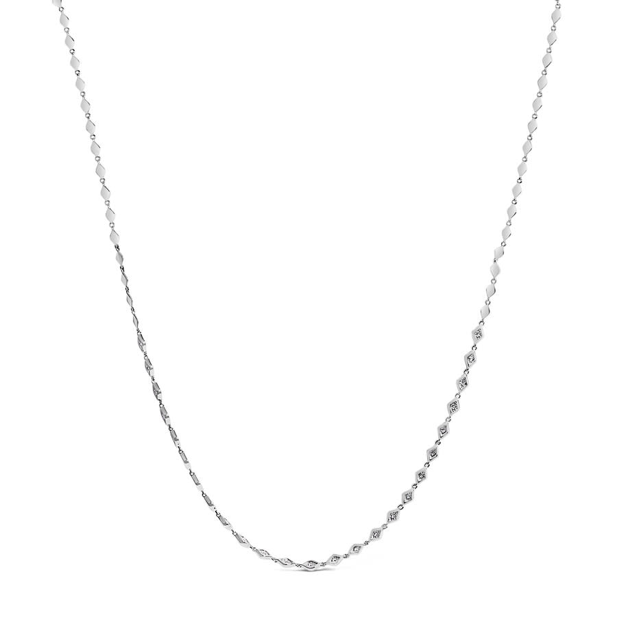 Haus of Brilliance Sterling Silver 3/8 Cttw Diamond Marquise Station Necklace