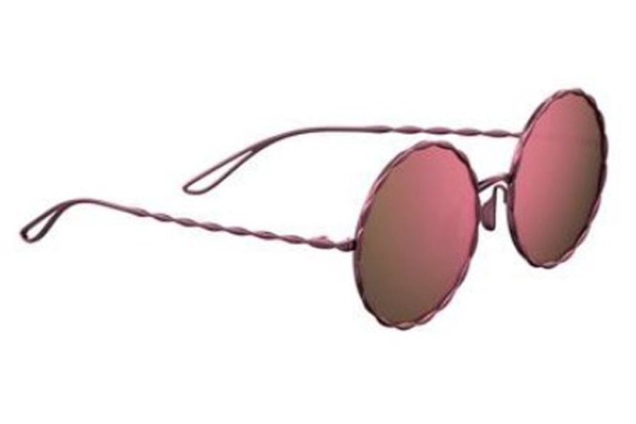 Elie Saab Pink Round Ladies Sunglasses Es 004/s 0lhf 3a 56 In Burgundy / Pink