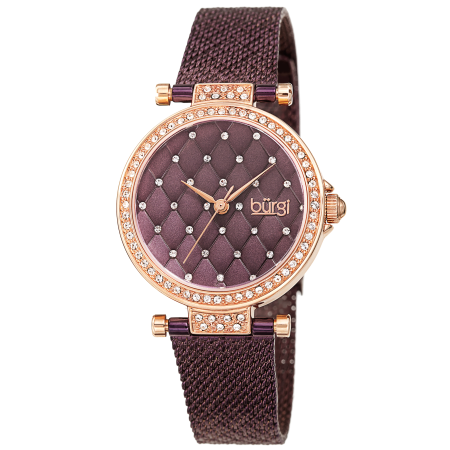 Burgi Argyle Style Purple Dial Ladies Watch Bur263pu In Gold Tone / Purple / Rose / Rose Gold Tone