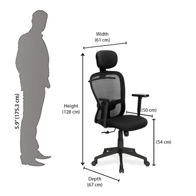 Nilkamal Alba Revolving Chair (high back) - Image 3