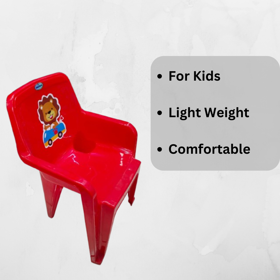 Fun and Functional: Colorful Kids' Chair with Cute Design(Red) - Image 2