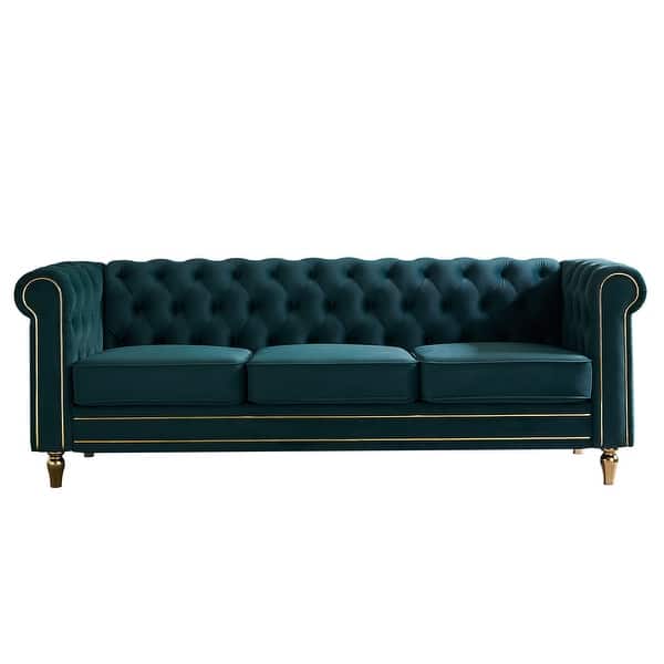 Velvet 3 Seater Sofa Three Seater Sofa | Furniture Hub - Image 2