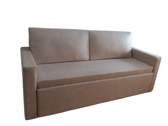 Modern Beige Sofa Cum Bed – Convertible 3-Seater for Living Room & Guest Space