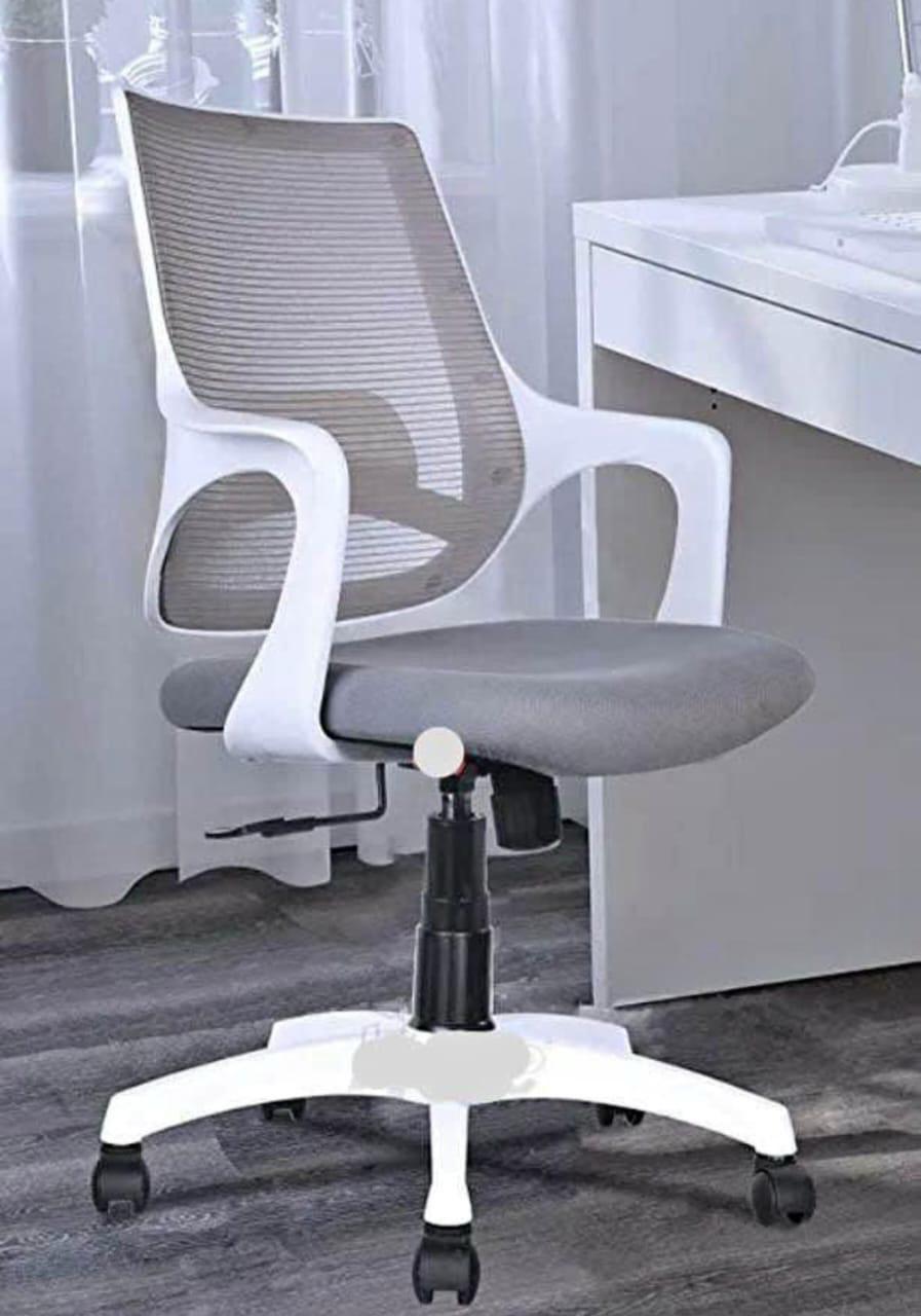 ErgoFlex Mesh-Back Adjustable Office Chair – White Frame with Lumbar Support