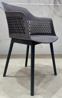 Modern Plastic Armchair with Ventilated Backrest | Stylish Dining & Patio Chair