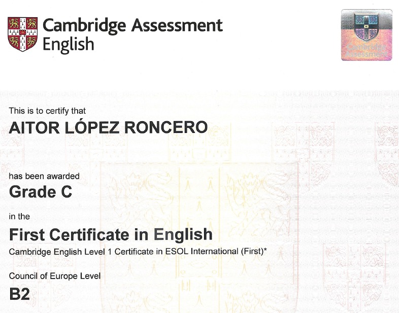 First Certicate in English