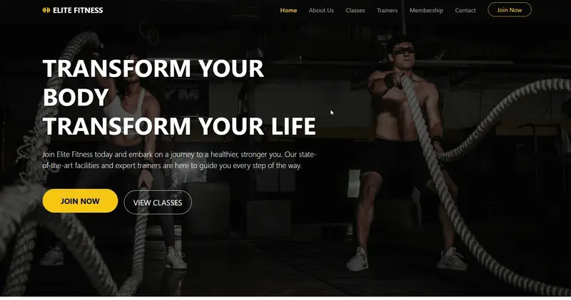Gym Website Template – Next.js + Bootstrap Template Preview