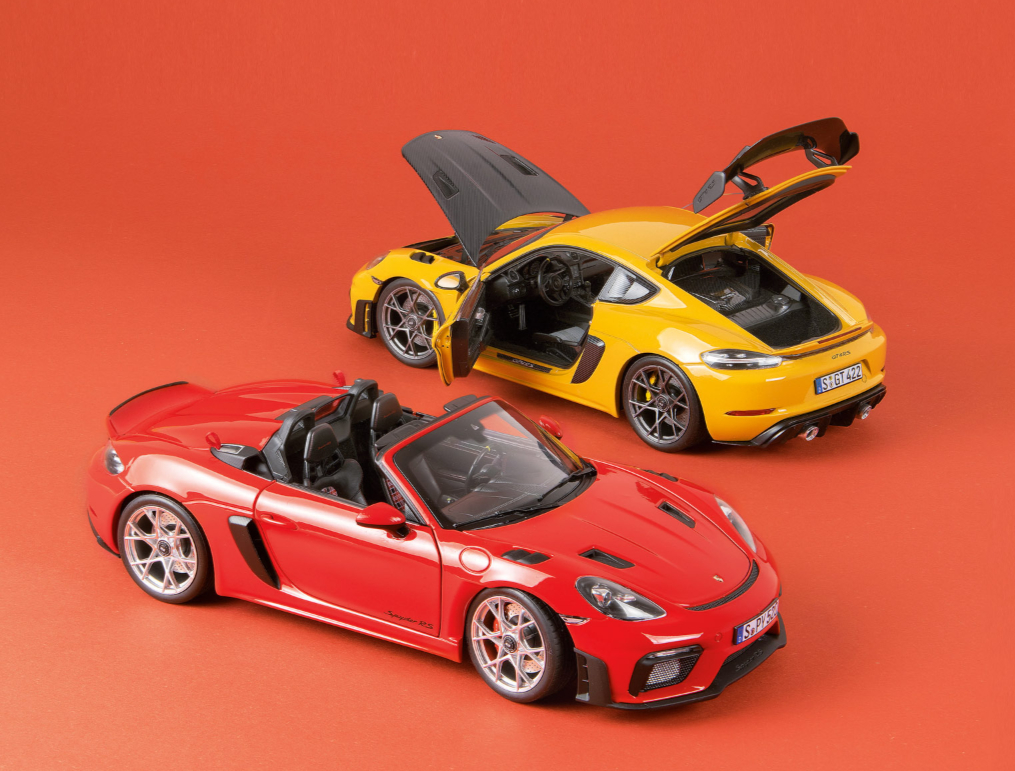 Cayman GT4 RS und Spyder RS von Norev in 1:18 – Colourstorm