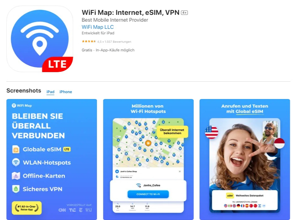 WiFi Map: eSIM, Internet, VPN on the App Store