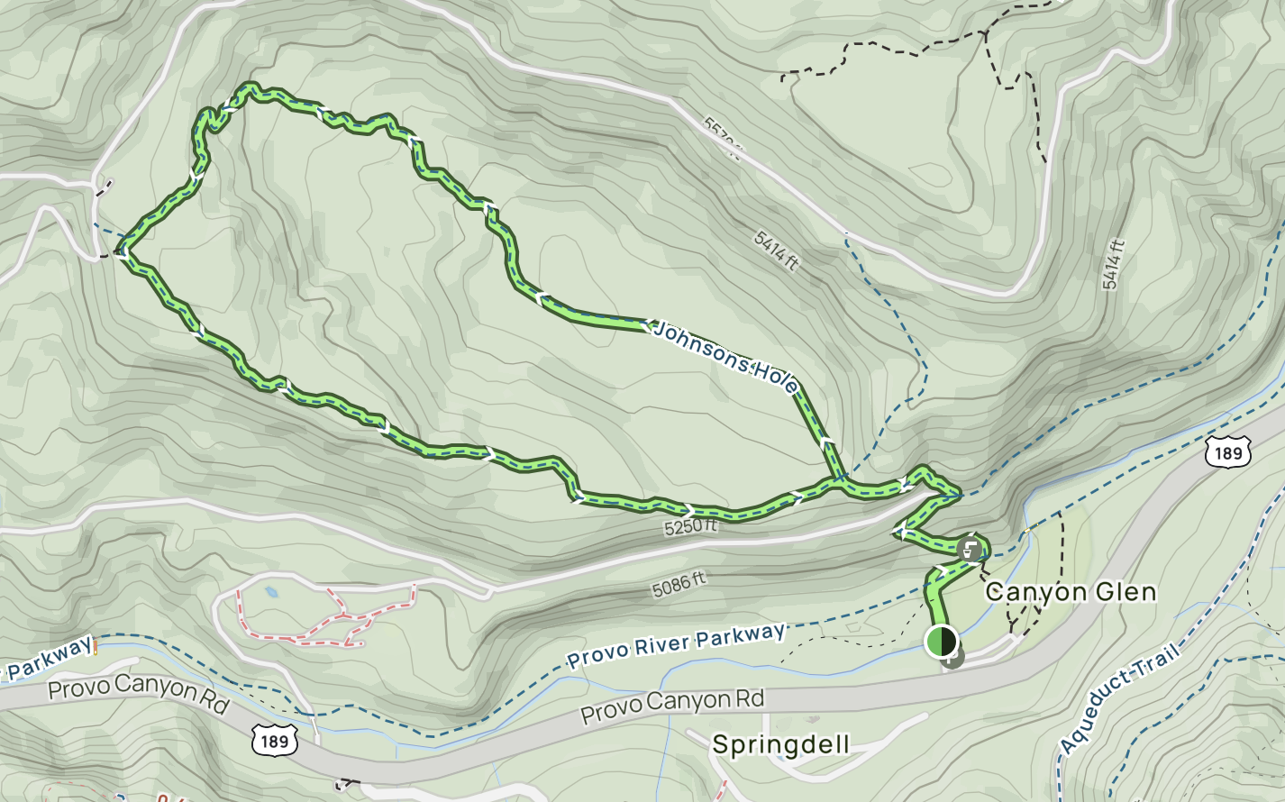 Map of the Canyon Glen Loop Trail