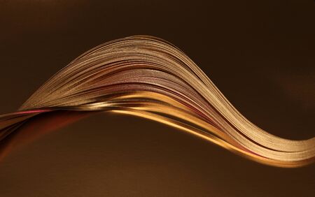 Abstract background. gold (bronze) wave on brown.