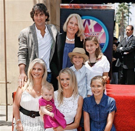 Cameron Diaz's mother and sister Chimene with husband and 4 kids Cameron Diaz's family - mother, sister Chimene Diaz with husband and kids