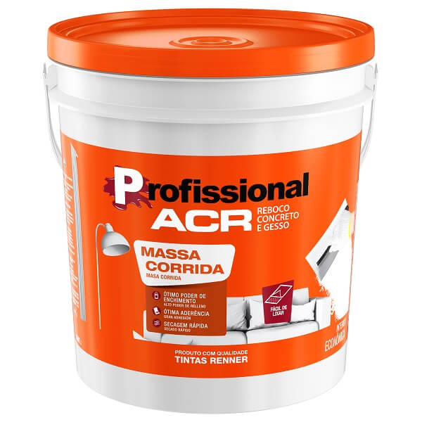 massa corrida renner 25kg profissional