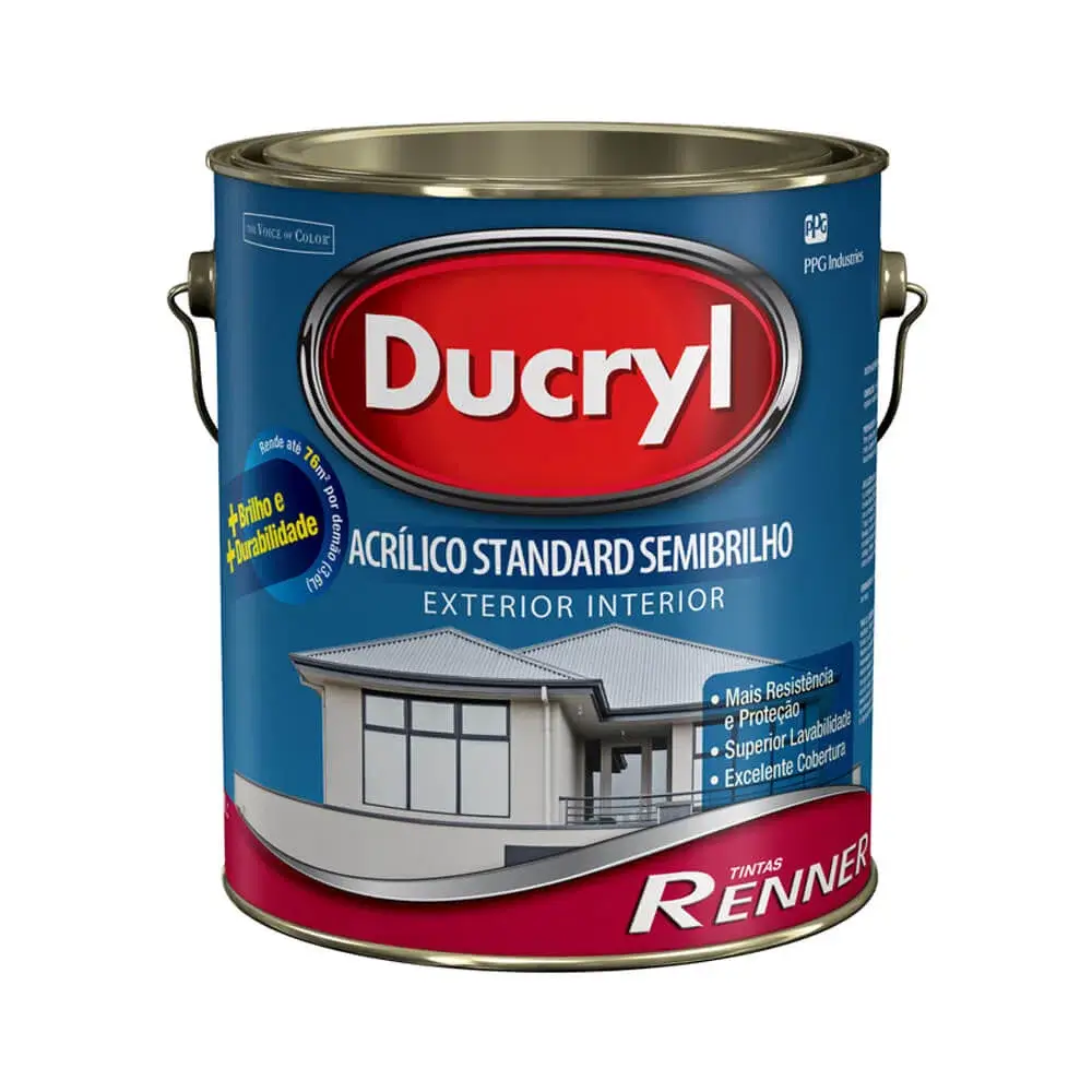 tinta ducryl acrílico semibrilho cores 3,6 litros 7400