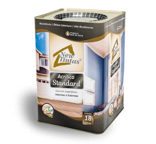tinta acrilico fosco standard new tintas 18 litros