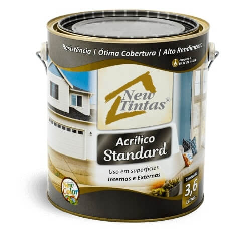 tinta acrilico fosco standard new tintas 3,6 litros