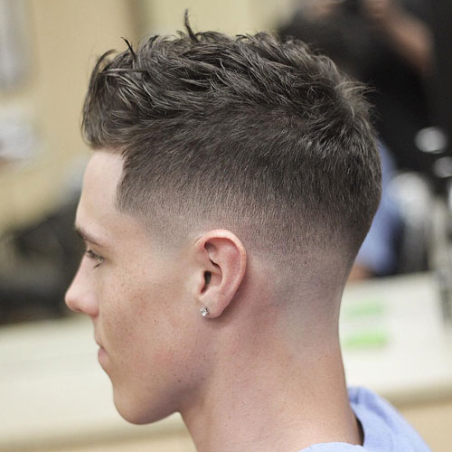 Mid Skin Fade + Short Messy Crop