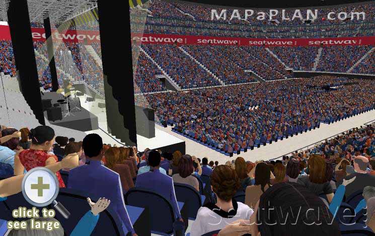 The O2 Arena London seating plan Block 117 Row Z Restricted backstage view